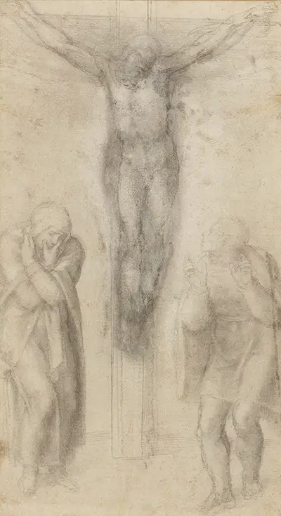 Cristo en la Cruz entre la Virgen y San Juan Miguel Ángel